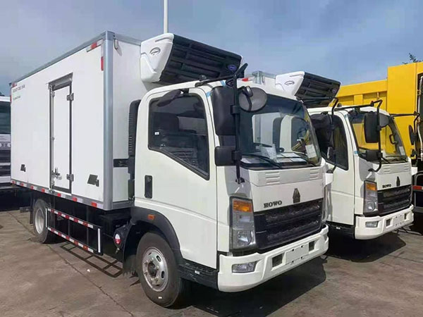 Refrigerated trucks are waiting for delivery